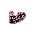 Pink and black text design on a white background